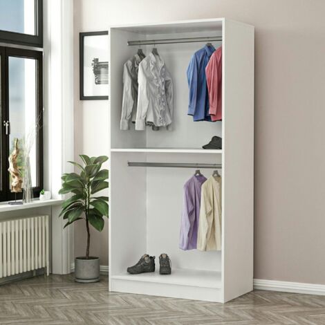 Armoire De Rangement FREOSEN – Blanche, 170 Cm, Penderie Pour Chambre