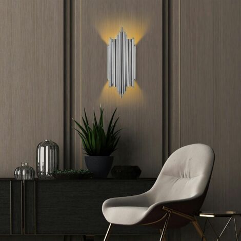 Applique design argent, structure graphique H. 50 cm SFAX (1/5)