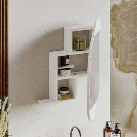 Armoire de toilette organique blanche 1 miroir CODY (1/5)