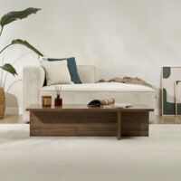 Table basse moderne minimaliste - effet bois de noyer MARFA