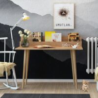 Bureau d'appoint console effet chêne - avec niche MARFA