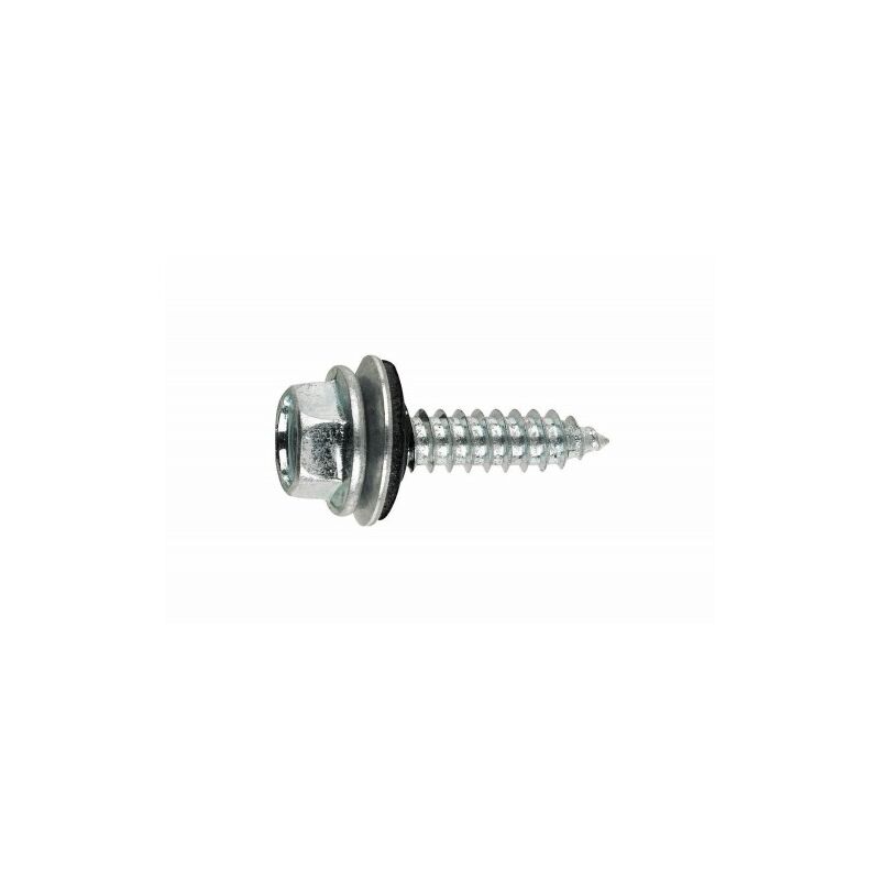 (6,3X100 P18) TORNILLO ROSCA CHAPA CON CABEZA HEXAGONAL TORNILLO CON ARANDELA VULCANIZADA DE A(100U) - INDEX