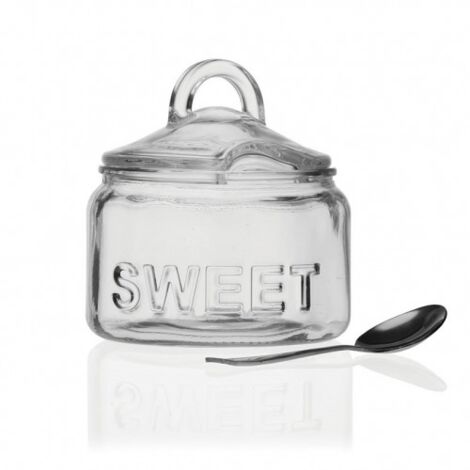 SET AZUCARERO Y CUCHARA CRISTAL 540ML - EHLIS