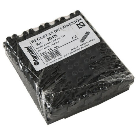 Regleta de conexion de cables electricos de seccion 2.5 mm 2  Negro (1/3)
