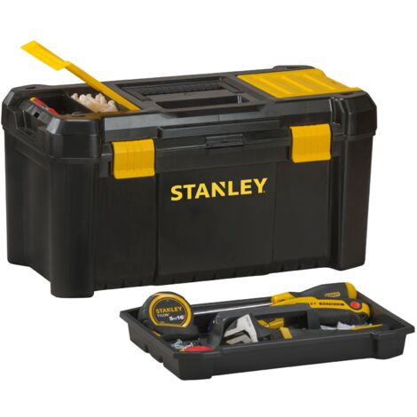 CAJA HERRAMIENTAS PLASTICO NEGRO 1 BANDEJA