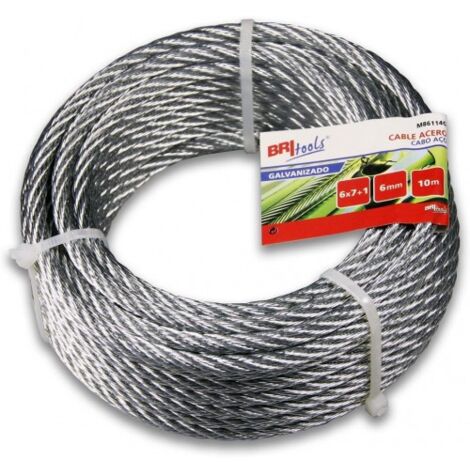 CABLE ACERO SIRGA 6X7+1 - 4MM ACERO GALVANIZADO - BRINOX
