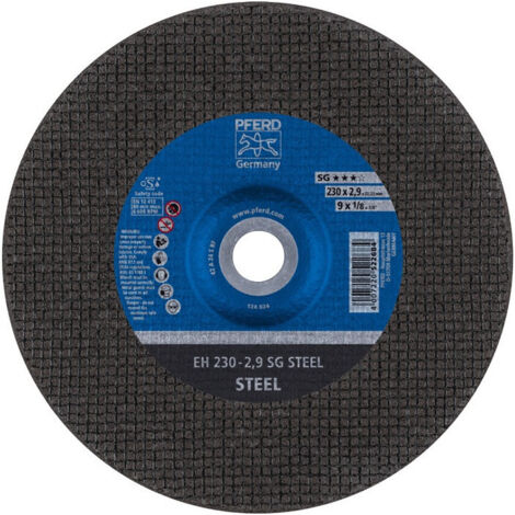 Disco de corte SG STEEL D230mm x2.9mm Taladro STA curvo 22.23mm PFERD (Por 25)