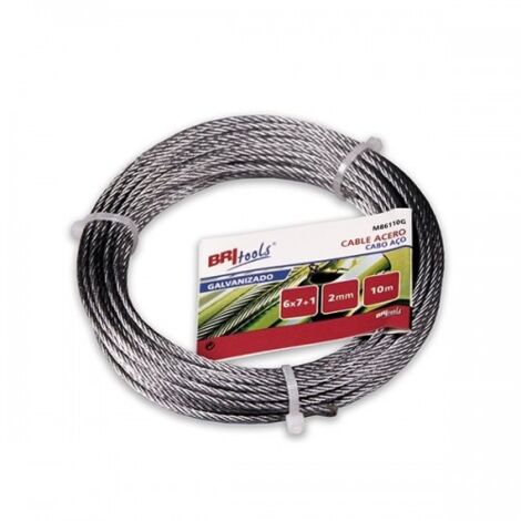 CABLE ACERO SIRGA 6X7+1 - 2MM ACERO GALVANIZADO - BRINOX