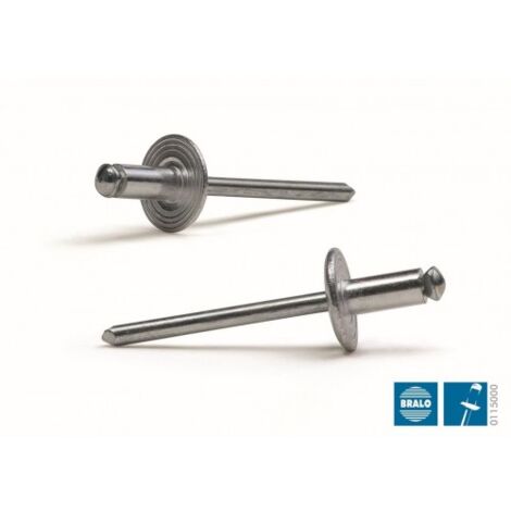 Remache Fijacion Flor 4,8X16Mm Cabeza Ancha Aluminio Bralo 250 Pz