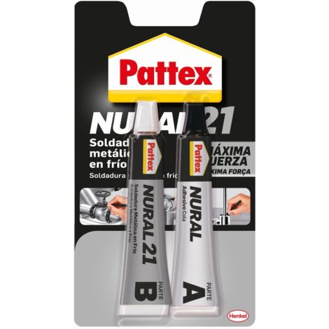 Adhesivo para metales PATTEX Nural 21 – Secado lento 120ml – Soldadura reparadora en frío – Ideal para reparar grietas y fugas (1/5)