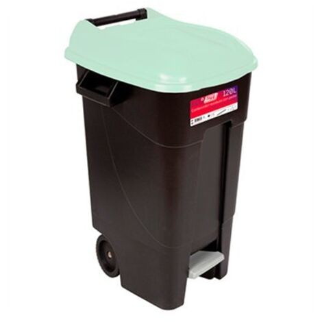 Stefanplast Contenedor Con Pedal Blanco 120 Litros: Gran Capacidad Para Basura O Reciclaje