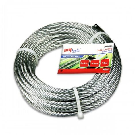 CABLE ACERO SIRGA 6X7+1 - 4MM ACERO GALVANIZADO - BRINOX