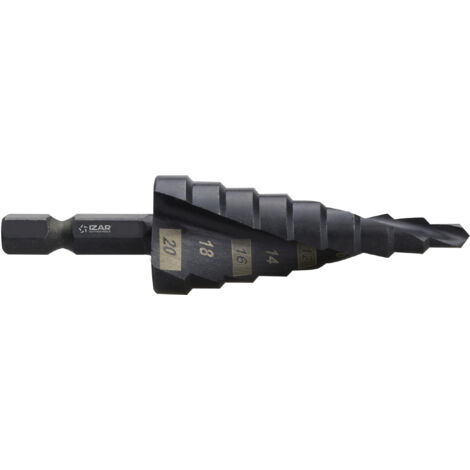 Broca HSS Co Escalonada Espiral DIN E6.3 - 1622 - 04,0X12,0 IZAR (1/4)