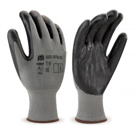 GUANTE NYLON NITRILO NEGRO 9 (688-NYN/N9) - MARCA
