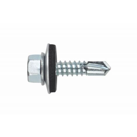 (6,3X63 P16) TORNILLO AUTOTALADRANTE DE CABEZA HEXAGONAL TORNILLO CON ARANDELA VULCANIZADA DE(100U) - INDEX