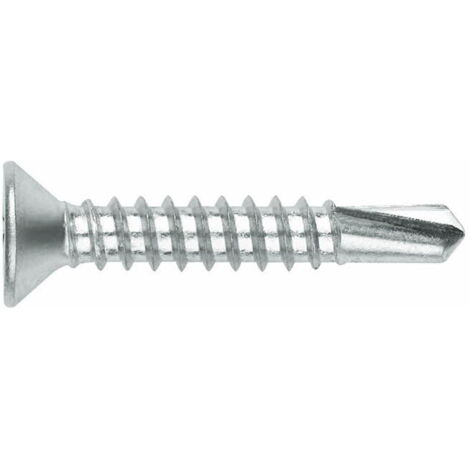 Vis auto-perforantes roscadas para chapa y PVC - Cabeza avellanada - Huella PH - Zincada 3,5 x 22 - Caja de 1000