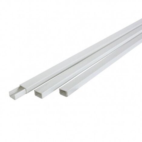 Canaleta plástica blanca adhesiva largo 2 mts ( 6 unidades) - 7x12 mm (6 unidades)