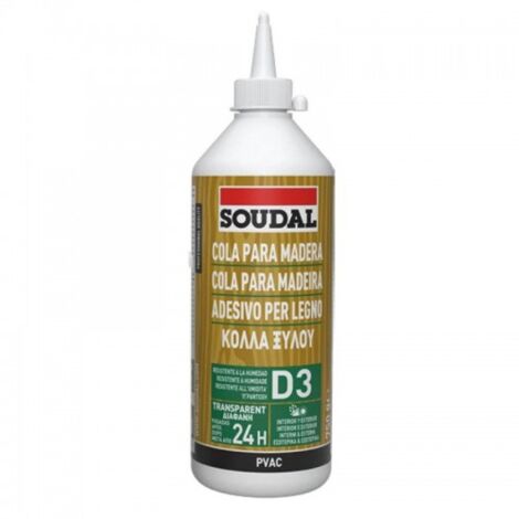COLA BLANCA PARA MADERA RAPIDA RESISTENTE AL AGUA D3 750 GR - SOUDAL