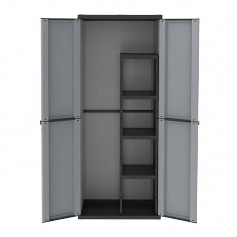 ARMARIO RESINA J-LINE ESCOB. GRIS/NEGRO - EHLIS