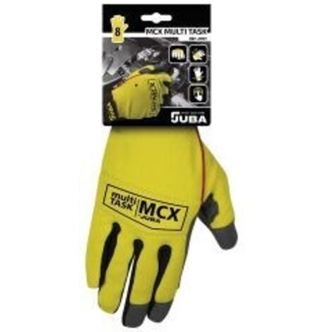 JUBA GUANTES H270Y CUERO SINTETICO ELASTANO AMARILLO/GRIS 10L