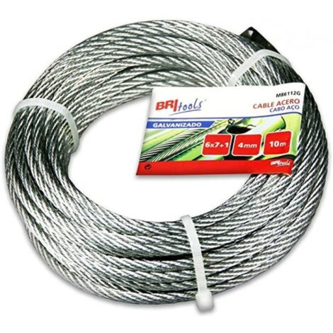 CABLE ACERO SIRGA 6X7+1 - 4MM ACERO GALVANIZADO - BRINOX