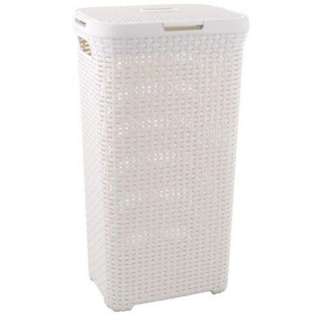 CESTO C/TAPA NATURAL STYLE 40L. BLANCO - EHLIS