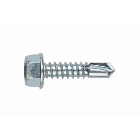 Vis autoperceuse - Cabeza hexagonal con collarín estampado - Zincada 4,2 x 32 - Caja de 500
