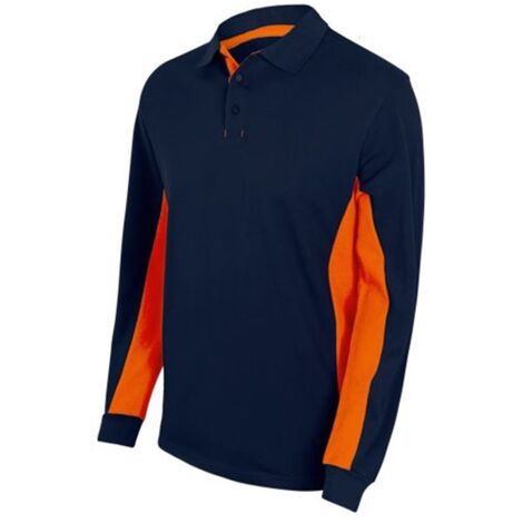 POLO BICOLOR ML AZUL NAVY/NARANJA L (1/3)