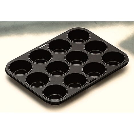 MOLDE RESPOST MUFFIN 35X27CM 12 CAV. ANTIADH CHAPA MOKA IBIL