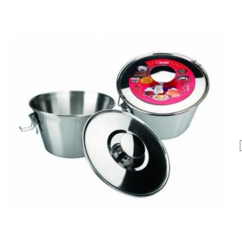imf Serie INOX Flanero con Tapa, 1 Liter, Stainless Steel