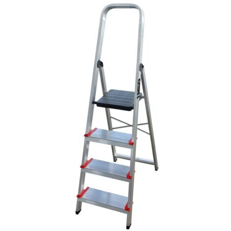 Escalera Domestica Tijera 1,02Mt 5 Peldaños Aluminio New Plus Ktl