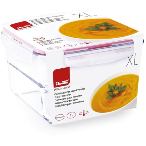 IBILI - Taper para Sopa XL - 2,5 Litros - Borosilicato con Tapa de Plástico Hermético