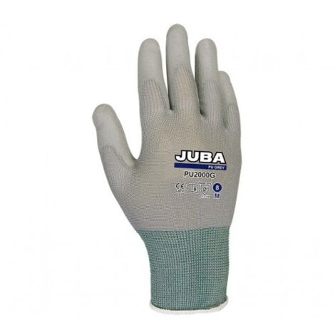 PU2000G/7 GUANTE NYLON PALMA RECUBIERTA DE POLIURETANO. CON PUÃ‘O. COLOR GRIS - JUBA