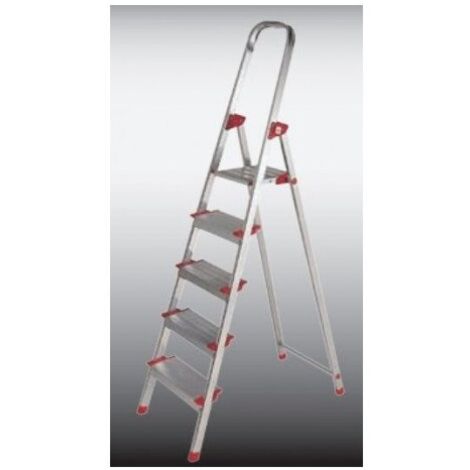 Escalera Domestica 8 Peldaños 1,65Mt Aluminio New Plus Ktl