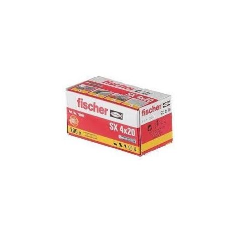 FISCHER TACOS SX PROMO 200 UN/CAJA GRIS 4X20 = 70004
