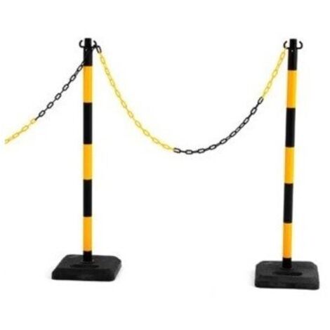 POSTE SEÃ‘ALIZ R/B P/CADENA PLASTICA BASE CAUCHO 3KG - CV