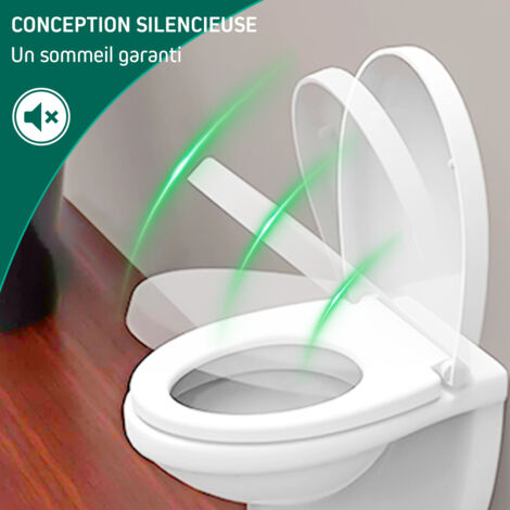 Tapa de inodoro para cuarto de baño, SDLOGAL Tapa de váter cierre suave y desenganche rápido, tapa de wc higiénico, asiento y aro de water universal, 42x36cm - Blanco