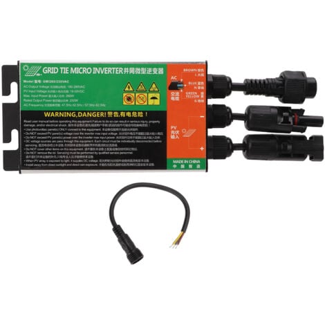 DEWIN Onduleur de Raccordement au Réseau, Micro-Onduleur Solaire 260 W 230 V MPPT Micro-Onduleur à Onde sinusoïdale pour Petits systèmes Solaires
