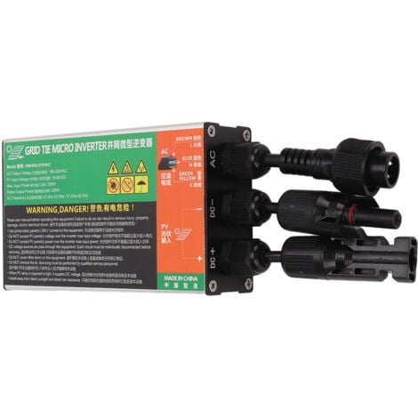 DEWIN Onduleur de Raccordement au Réseau, Micro-Onduleur Solaire 260 W 230 V MPPT Micro-Onduleur à Onde sinusoïdale pour Petits systèmes Solaires