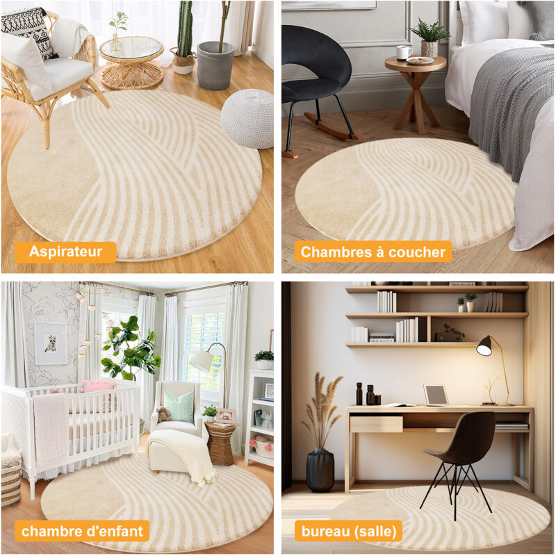 Tapis Salon Géométrique 140x200 Cm – Doux Et Antidérapant – Pour Canapé, Chambre, Enfants – Décoration Moderne – Facile à Nettoyer – Couleur Selon Modèle - 5