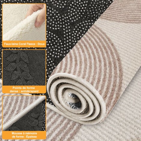 Tapis Moderne Moelleux à Poils Courts, Ultrixe Tapis Chambre Rond 100 cm, Dessous antidérapant, Lavable, Super Doux, Aspect Fourrure, Décoratif Tapis De Sol pour Salon Salle