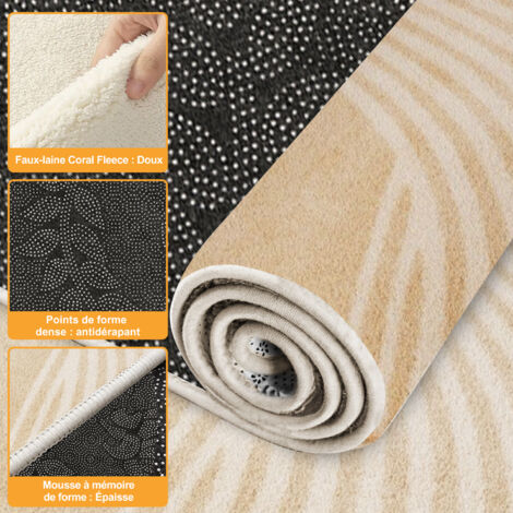 Tapis Rond 160 Cm En Bambou – Lavable, Antidérapant, Doux, Pour Salon Et Chambre