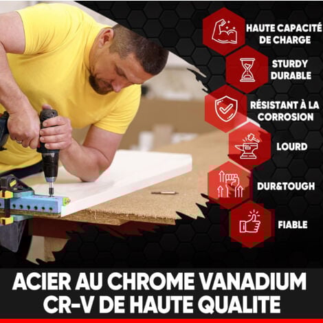 Accessories Kit d'embouts de tournevis 34 pièces, Ultrixe, Set d'embouts de vissage Extra Hard (PH, PZ, T, S, HEX-Bit, adaptateur avec entraînement hexagonal vers 1/4",  boîte de rangement incluse)