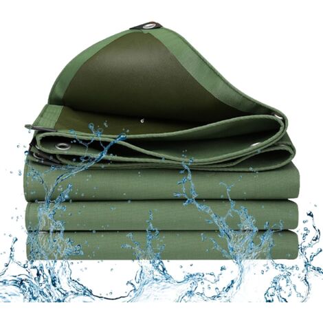 Bâche de Protection en Toile, Ultrixe 400 g/m²- 1,4x6m, Bâche Industrielle Couverture étanche, Ultra Lourde, Indéchirable,  avec œillets, Imperméable et Résistante multi-usage pour bois, bateau