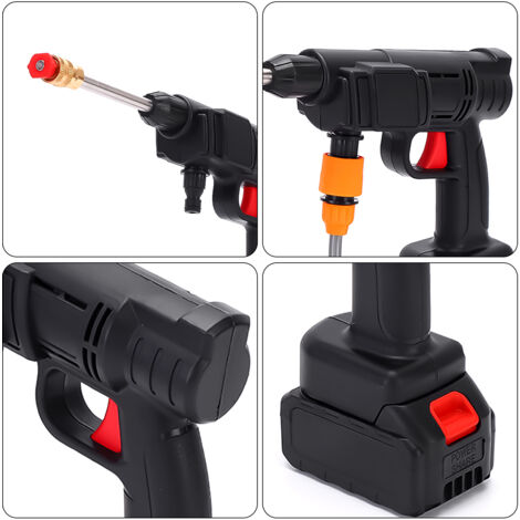 Nettoyeur Haute Pression de 21V, Ultrixe Nettoyeur Portable sans Fil : 200W Pistolet à Jet d’Eau électrique avec Batterie pour Un Nettoyage de terrasse, Jardin, Voiture