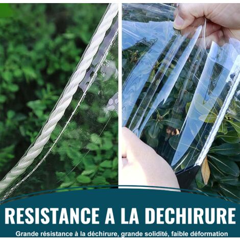 Bâche Transparente Avec Œillets 2x5m - Imperméable Résistante UV - Pour Serre Jardin Balcon Chantier Toit - Protection Extérieure