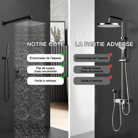 Kit De Douche Encastré Rapid-Box Noir Métallisé - TRES 26228006KM