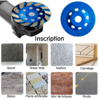 Disque Ponçage Pierre Naturelle STONE REEF Meule Diamantée 125mm - Disque Fraisage Béton/Pierre | 125x22.2x20mm | Pour Ponçage Humide/Sec Disque Meuleuse 125 Beton
