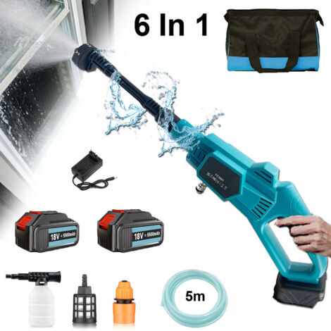 Kabelloser Hochdruckreiniger 120Bar | Mit 2 Akkus & 6-in-1-Düse Für Auto & Garten