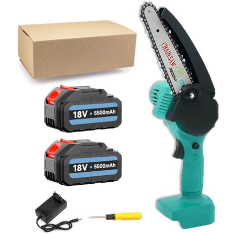 Motosega A Batteria, Motosega A Batteria Da 4 Pollici, Mini Motosega Elettrica Portatile Per Rami Di Alberi Giardino 2 Batterie Da 55 Ore Caricabatterie Compatibile Con Batterie Makita 81229412 - Foto 2